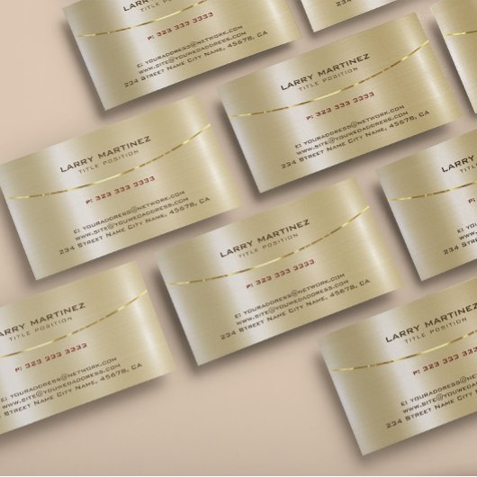 Moderne Metallic Faux Gold Roestvrij Textuur Visitekaartje