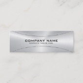 Moderne Metallic Faux zilver Roestvrij Staal Look Mini Visitekaartje (Voorkant)