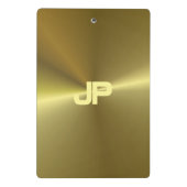 Moderne Metallic Gold Kijk Monogram Sjabloon Mini Klembord (Achterkant)