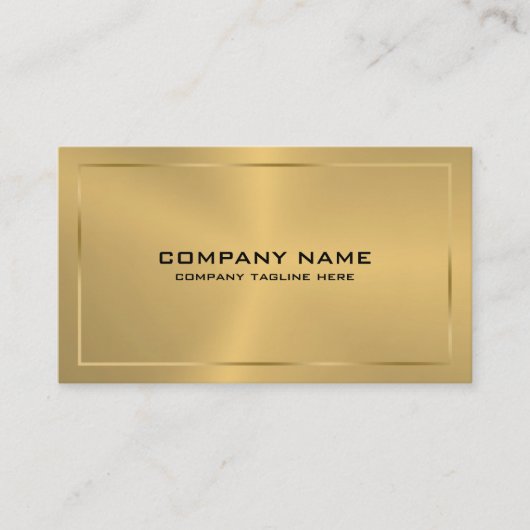 Moderne Metallic Gold Textuur Zwart Typografie Visitekaartje (Voorkant)