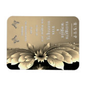 Moderne Metallic Gouden Bloemen Huwelijksuitnodigi Magneet (Horizontaal)