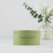 Moderne Metallic Groen Roestvrij Staal Kijk Visitekaartje (Staand voorkant)
