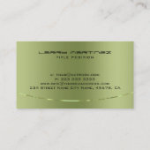 Moderne Metallic Groen Roestvrij Staal Kijk Visitekaartje (Achterkant)