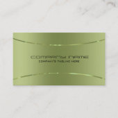 Moderne Metallic Groen Roestvrij Staal Kijk Visitekaartje (Voorkant)