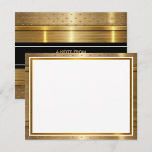 Moderne Metallic I Elegante Goud Folie Textuur Notitiekaartje