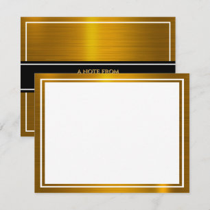 Moderne Metallic I Elegante Goud Folie Textuur Notitiekaartje