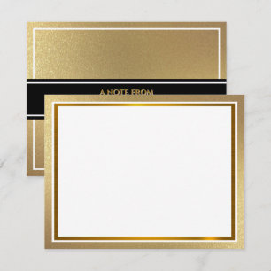 Moderne Metallic I Elegante Goud Folie Textuur Notitiekaartje