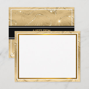 Moderne Metallic I Elegante Goud Folie Textuur Notitiekaartje