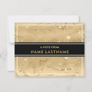 Moderne Metallic I Elegante Goud Folie Textuur Notitiekaartje