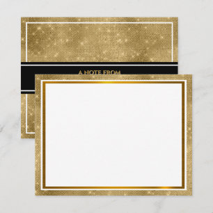 Moderne Metallic I Elegante Goud Folie Textuur Notitiekaartje