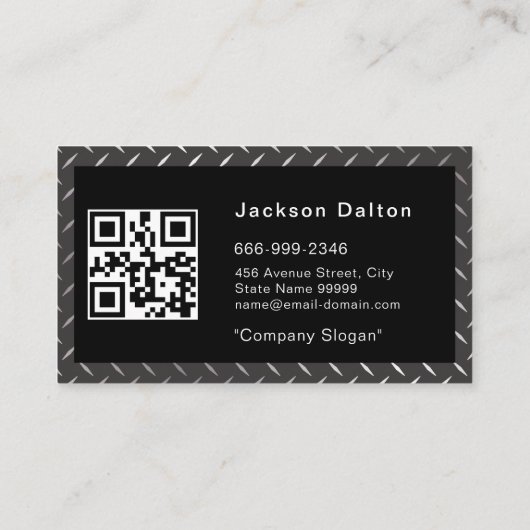 Moderne Metallic Lassen Fabricator Aannemer QR Visitekaartje (Achterkant)