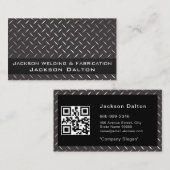 Moderne Metallic Lassen Fabricator Aannemer QR Visitekaartje (Voorkant / Achterkant)