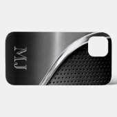 Moderne Metallic look monogrammed Case-Mate iPhone Case (Achterkant (horizontaal))