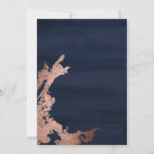 Moderne Metallic Moody Blue Trouwkaart Kaart (Achterkant)