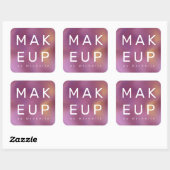 Moderne Metallic Ombre Make-up Artist Monogram Vierkante Sticker (Vel)