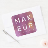 Moderne Metallic Ombre Make-up Artist Monogram Vierkante Sticker (Envelop)