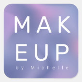 Moderne Metallic Ombre Make-up Artist Monogram Vierkante Sticker (Voorkant)