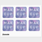 Moderne Metallic Ombre Make-up Artist Monogram Vierkante Sticker (Vel)