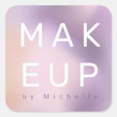 Moderne Metallic Ombre Make-up Artist Monogram Vierkante Sticker (Voorkant)