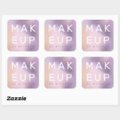 Moderne Metallic Ombre Make-up Artist Monogram Vierkante Sticker (Vel)