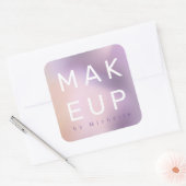 Moderne Metallic Ombre Make-up Artist Monogram Vierkante Sticker (Envelop)