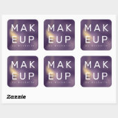 Moderne Metallic Ombre Make-up Artist Monogram Vierkante Sticker (Vel)