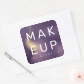 Moderne Metallic Ombre Make-up Artist Monogram Vierkante Sticker (Envelop)