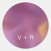 Moderne Metallic Ombre Monogram bruiloft Sticker (Voorkant)