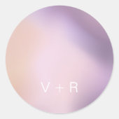 Moderne Metallic Ombre Monogram bruiloft Sticker (Voorkant)