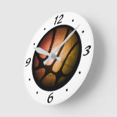 Moderne Metallic Oranje Basketball  Ronde Klok (Hoek)