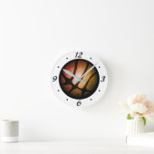 Moderne Metallic Oranje Basketball  Ronde Klok (Huis)