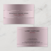 Moderne Metallic Roos-gouden roestvrijstalen look Visitekaartje (Voorkant / Achterkant)