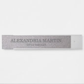 Moderne metallic Silver Name Job Title Deuren Sign Deurbordje (Voorkant)