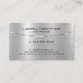 Moderne Metallic Zilver Geborsteld Aluminium Look Visitekaartje (Achterkant)