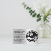 Moderne Metallic Zilver Look Eenvoudige Bouw Visitekaartje (Staand voorkant)