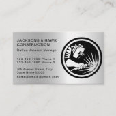 Moderne Metallic Zilver Look Eenvoudige Bouw Visitekaartje (Voorkant)