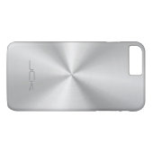Moderne Metallic zilvergrijs roestvrij staal look Case-Mate iPhone Case (Achterkant (Horizontaal))