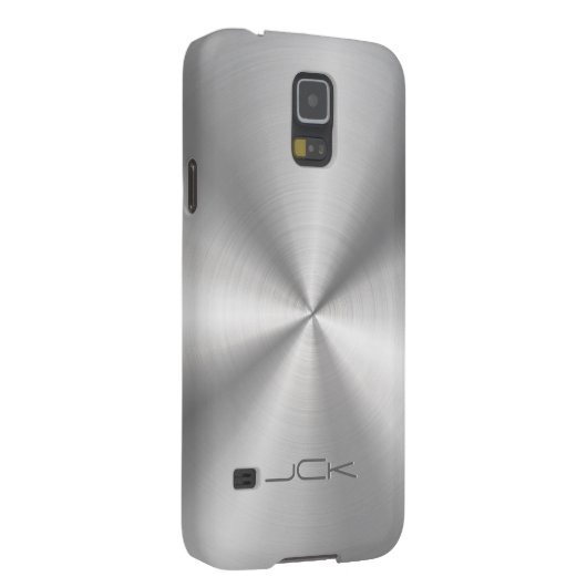 Moderne Metallic zilvergrijs roestvrij staal look Case-Mate Samsung Galaxy Hoesje (Back/Rechts)