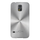 Moderne Metallic zilvergrijs roestvrij staal look Case-Mate Samsung Galaxy Hoesje (Achterkant)