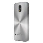 Moderne Metallic zilvergrijs roestvrij staal look Case-Mate Samsung Galaxy Hoesje (Achterkant Links)