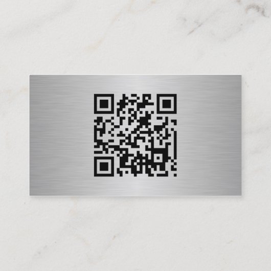 Moderne metallische aangepaste QR-code Visitekaartje (Achterkant)