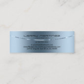 Moderne metallische blauwe achtergrond mini visitekaartje (Achterkant)