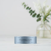 Moderne metallische blauwe achtergrond mini visitekaartje (Staand voorkant)