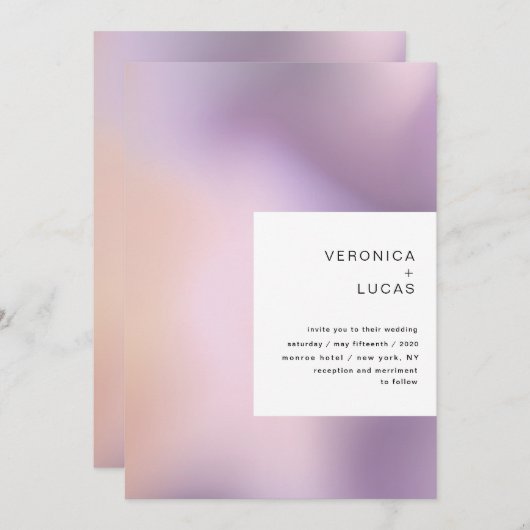 Moderne metallische bruiloft kaart (Voorkant / Achterkant)