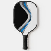Moderne metallische curven met monogram Initiaal Pickleball Paddle (Achterkant)