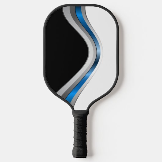 Moderne metallische curven met monogram Initiaal Pickleball Paddle (Achterkant)