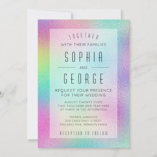 Moderne metallische Folie-weddenschappen Kaart (Voorkant)