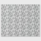 Moderne metallische kerstbomen - zilvergrijs cadeaupapier (Vlak)