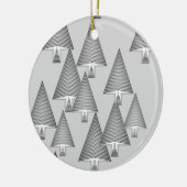 Moderne metallische kerstbomen - zilvergrijs keramisch ornament (Links)
