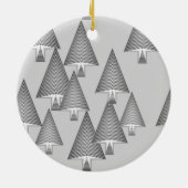 Moderne metallische kerstbomen - zilvergrijs keramisch ornament (Achterkant)